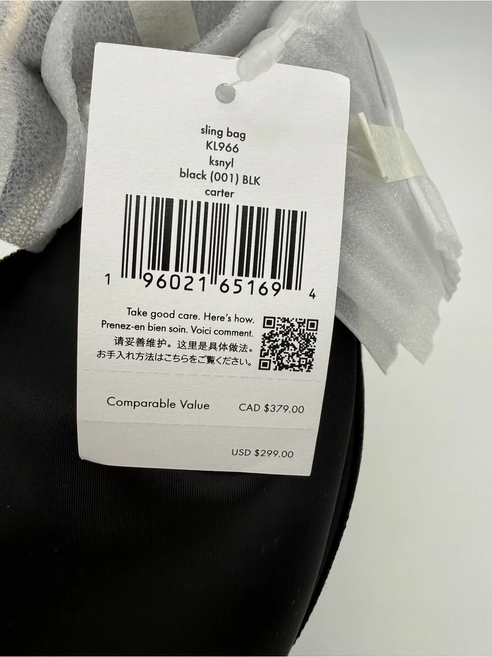 Kate Spade Carter Nylon Medium Sling Bag Black